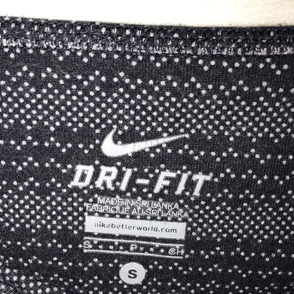 Nike Womens Activewear Pants Stretch Mid Length Dri Fit Black White Small - Picture 4 of 7